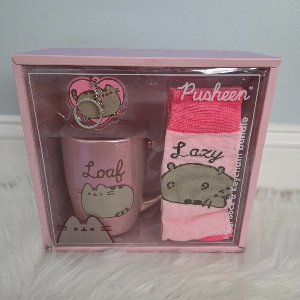 Pusheen Mug, Socks, & Keychain Boxed Set
